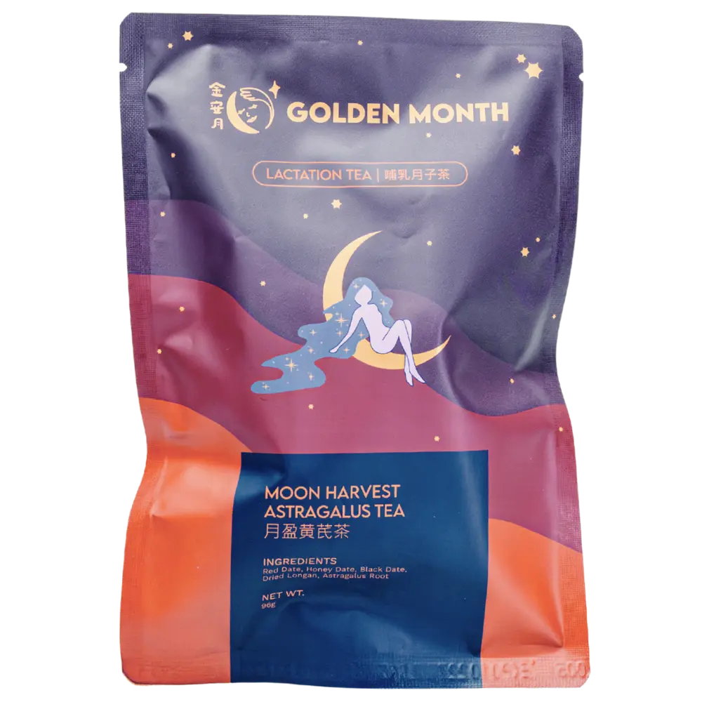 Front of Golden Month lactation tea packet